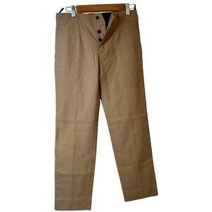 Fendi Women's Tan Khaki Cotton Trousers Button Fly Made in Italy Size 46